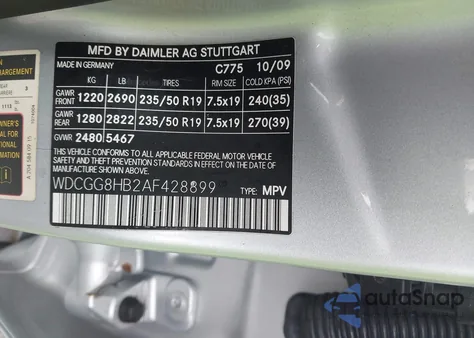 2010 Mercedes-Benz Glk 350 4Matic z USA, uszkodzony, nr VIN WDCGG8HB2AF428899